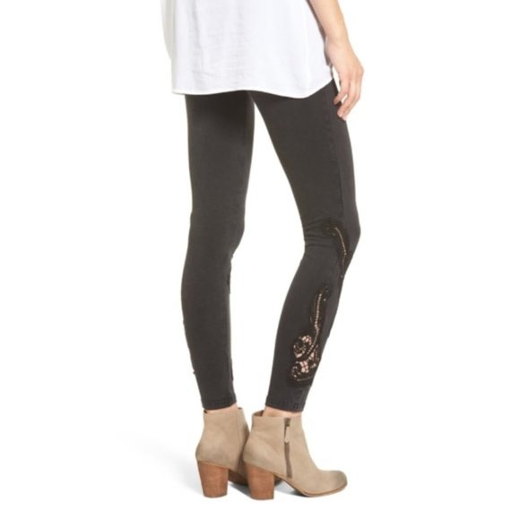 Bp. Lace Inset Leggings P2 - Picture 2 of 8